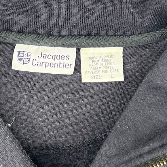 VTG Jacques Carpenter Sweater Large Textured Panel Quarter Zip Athletic Pullover - Picture 10 of 11
